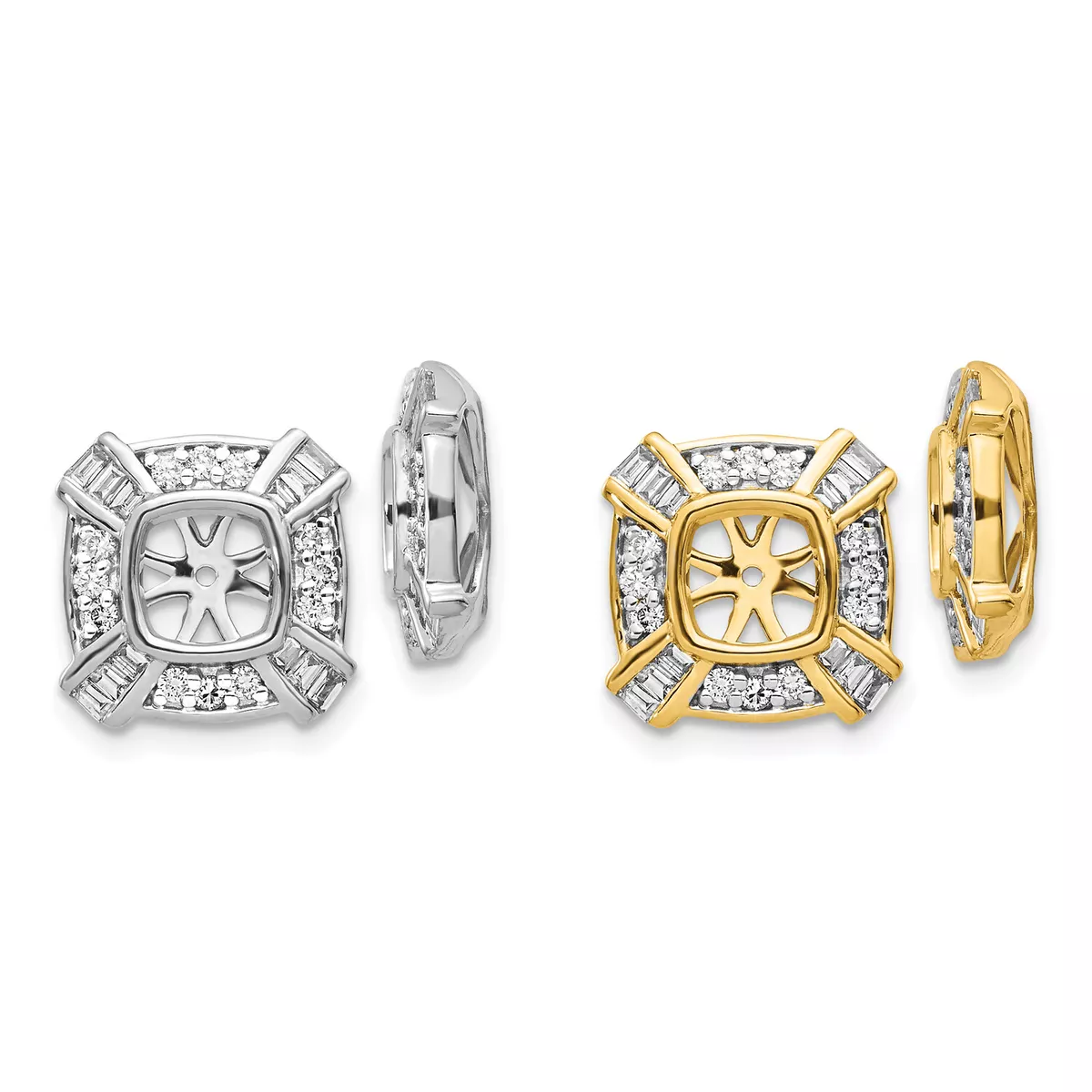 Diamond stud clearance halo earring jackets