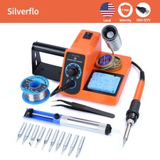 Soldering Station 60W Adjustable Temperature Solder Iron Kit with ESD Safe LED
