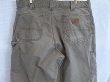 VTG Carhartt B151 LBR Loose Original Fit Canvas Dungaree Work Pants Men's 38x34