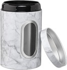 NEW- Set of 3 - Aluminum Food Storage - Large - White & Black Marble Look — photo 3