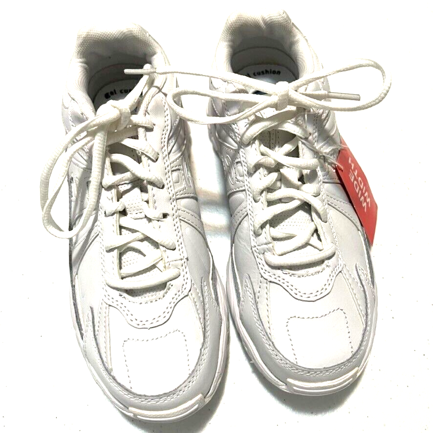 Scholl's Advanced Comfort Gel Cushion Wide Width White Sneakers NIB