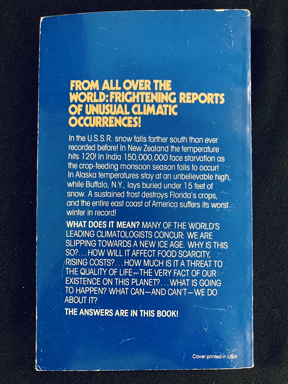 ✅ RARE 1st ED VTG Climate Change Prediction Prophecy THE WEATHER CONSPIRACY 1977