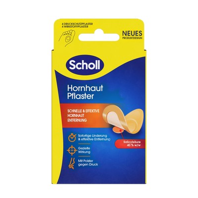 Hornhaut-Pflaster zur Entfernung von Hornhaut an den Füßen 4 Wirkstoffpflaste...