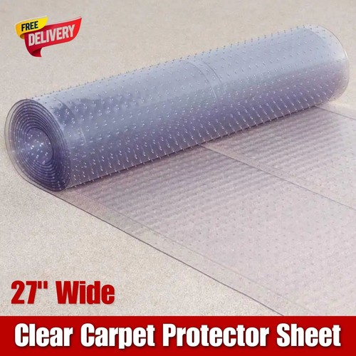 Vinyl Plastic Carpet Protector Clear Runner Home Office Hallway Film