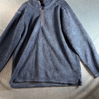 Trinity Men's Jacket Size 2X Blue Sherpa Fleece 1/4Zip Pullover Sweater Warm
