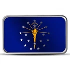 1 oz Indiana State Flag Silver Bar (Colored)