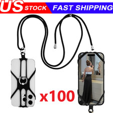 Cell Phone Strap Lanyard Case Sling Necklace Cord Holder Silicone W/ Ring Lot
