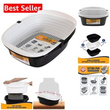 Easy Clean Sifting Litter Box for Cats - Microban Odor Control  Versatile Use