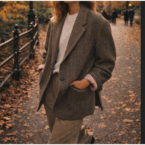 Jack Wills Moon Wool Herringbone Tweed Blazer S Vintage