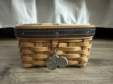Vintage Longaberger 2003 Fathers Day Pocket Change Basket W/ Liner
