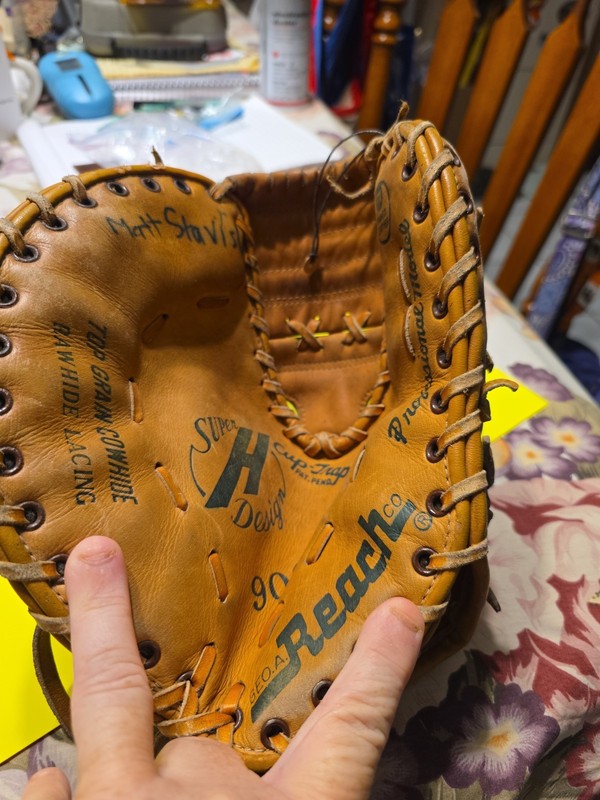 Super H Geo Reach Cow Hide Catchers Mitt Baseball Glove 70s Professional Model