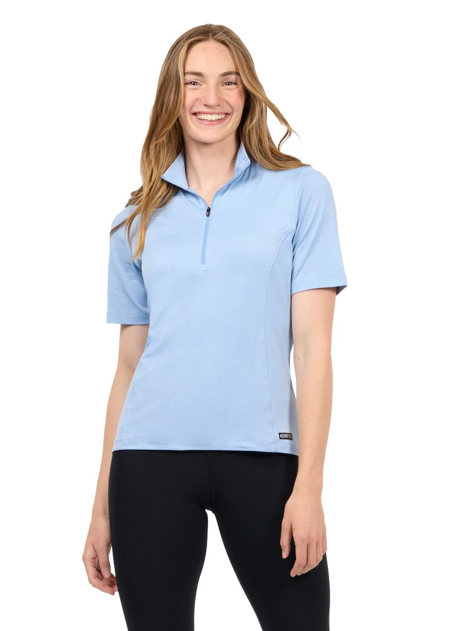 Kerrits Ice Fil Lite Short Sleeve Shirt Solid - Carolina Blue