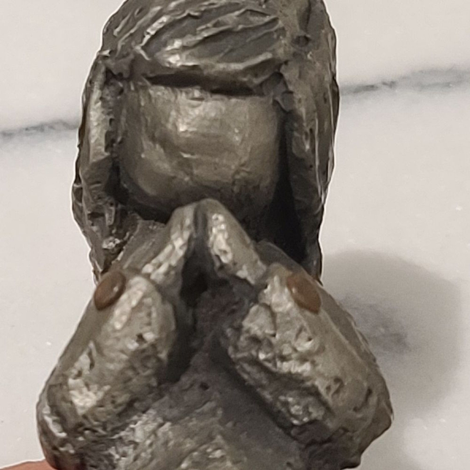 Vintage Walli Ortman HUDSON PEWTER Praying Girl Figurine Rare 3.5"