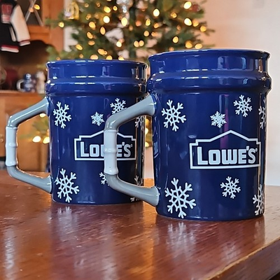 #ad 2 NEW Limited Edition Lowes Bucket Ceramic Coffee Mug Cup Holiday 2025 RARE $49.98