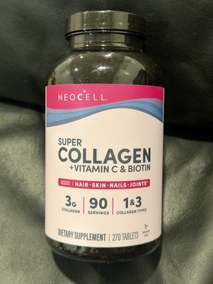NeoCell Super Collagen + Vitamin C Biotin 270 Tablets Hair Skin Nail Health