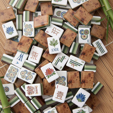 American Mahjong Tiles 160ct - Wood Grain Finish, No Accessories