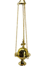 Polished Brass Hanging Thurible Censer With C...