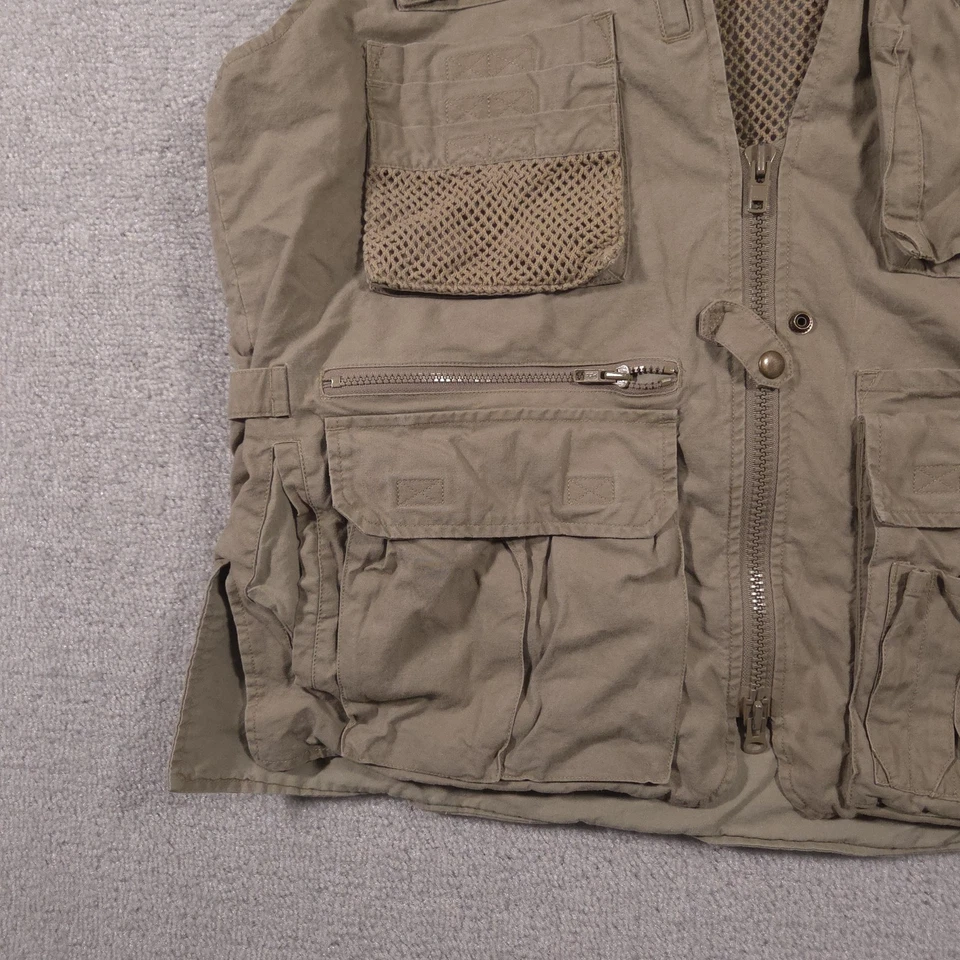 Vintage Banana Republic Vest Mens Large Khaki Safari Travel Multi Pocket 80s - Image 4 of 4