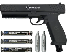 Non Lethal  60 Ft HEAT Pepper Spray Gun Launcher COMPLETE KIT Self Defense CLOUD