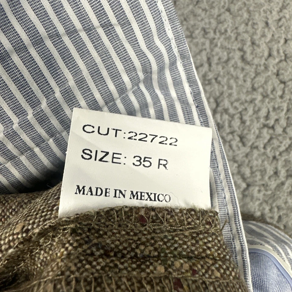 Berle Flecked Donegal 羊毛裤男式 35x31 棕色直筒带斑点衬里 — 第 4/4 张图片