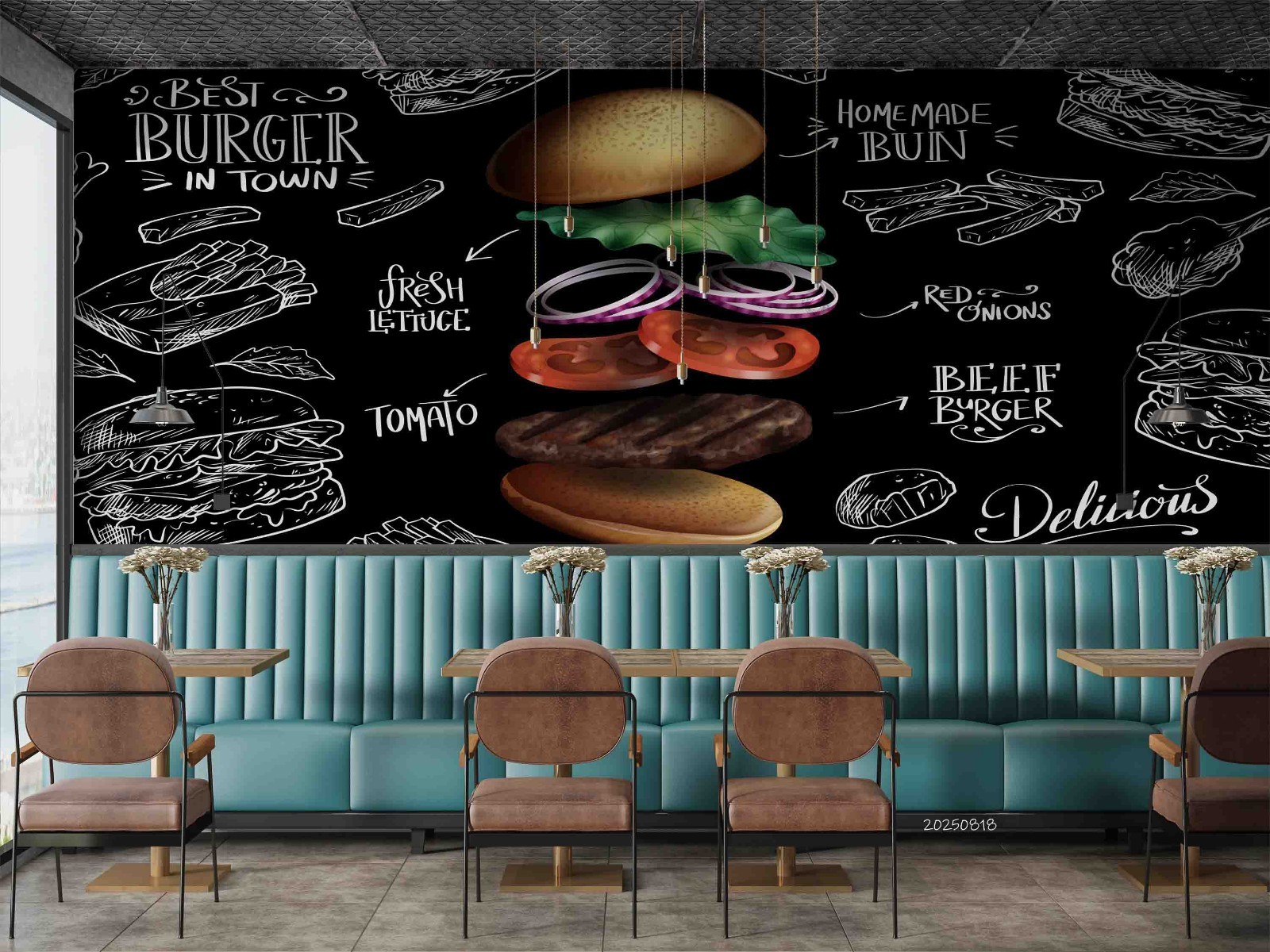 3D Restaurant Fast Food Illustration Wall Murals Wallpaper Murals Wall Sticker 4