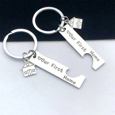 2PCS Our First Home Keyring House Keychain Couples Housewarming Gift New Home UK