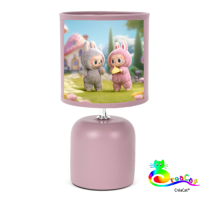 Lampe de chevet Labubu rose veilleuse LED rechargeable pour chambre d enfant