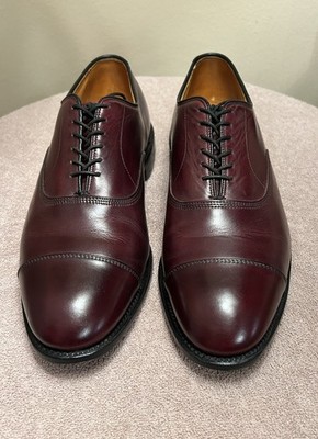 Allen Edmonds Dress Shoes Men 9  EEE Park Avenue Cap Toe Oxford Burgundy Leather