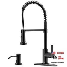 Commercial Kitchen Faucet Pull Down Sprayer with Black With soap dispenser