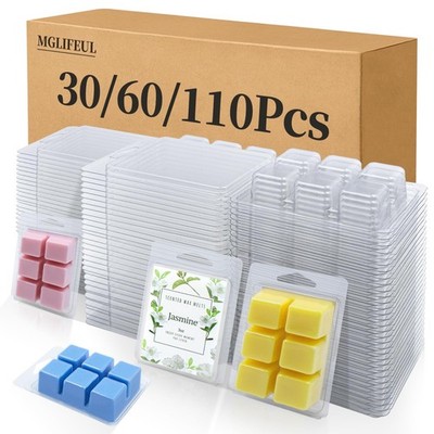 Wax Melt Container Clamshell Packaging Mold Box Stand for Plastic Clear Empty...