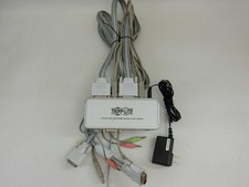 Tripp Lite DVI USB 2 Port KVM Switch with Audio and Cables B004-DUA2-K-R