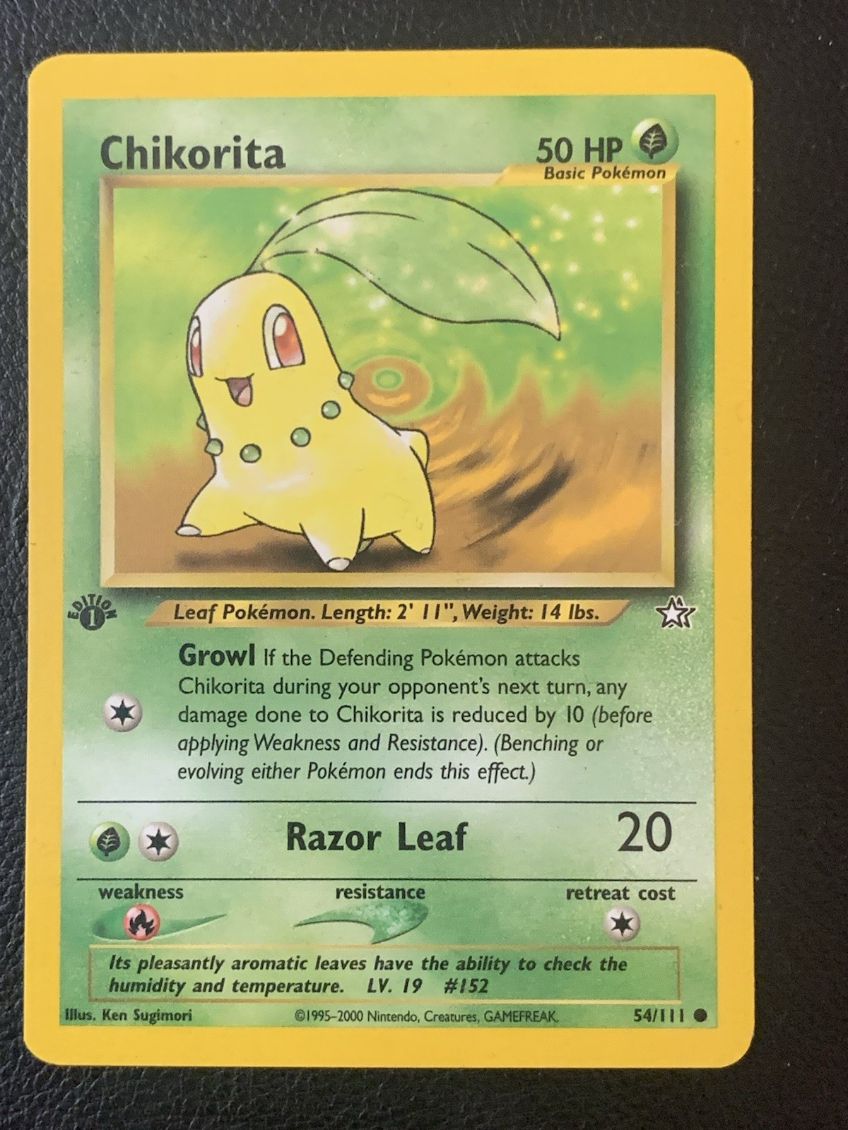 Chikorita 1st Edition Neo Genesis Pokémon TCG 54/111 LP