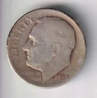 1954-S ROOSEVELT DIME 10¢ SAN FRANCISCO 90% SILVER COIN UNITED STATES OF AMERICA