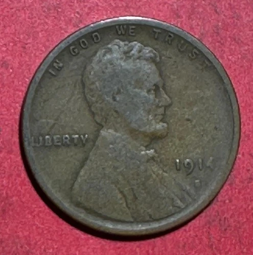 1914S US LINCOLN Cent! "San Francisco" Mint! Good+ Lower Mintage! Old US Coin!