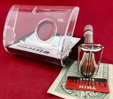 Vtg 1960 GILLETTE 195 Adjustable Fat Boy Razor Case NOS Blade SWEET OUTSTANDING!