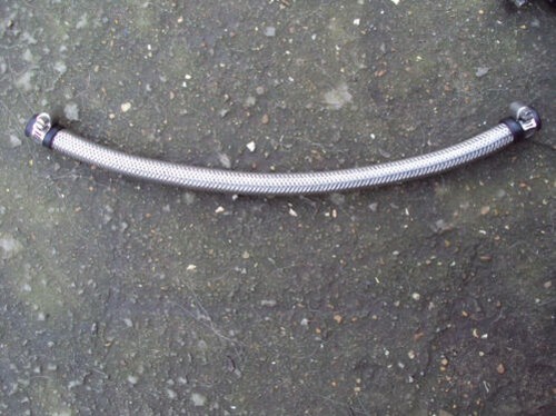 3.5" Long 6mm 1/4" Stainless Braided Fuel Hose & Rubber Ends & Stainless Clamps - Picture 4 of 11