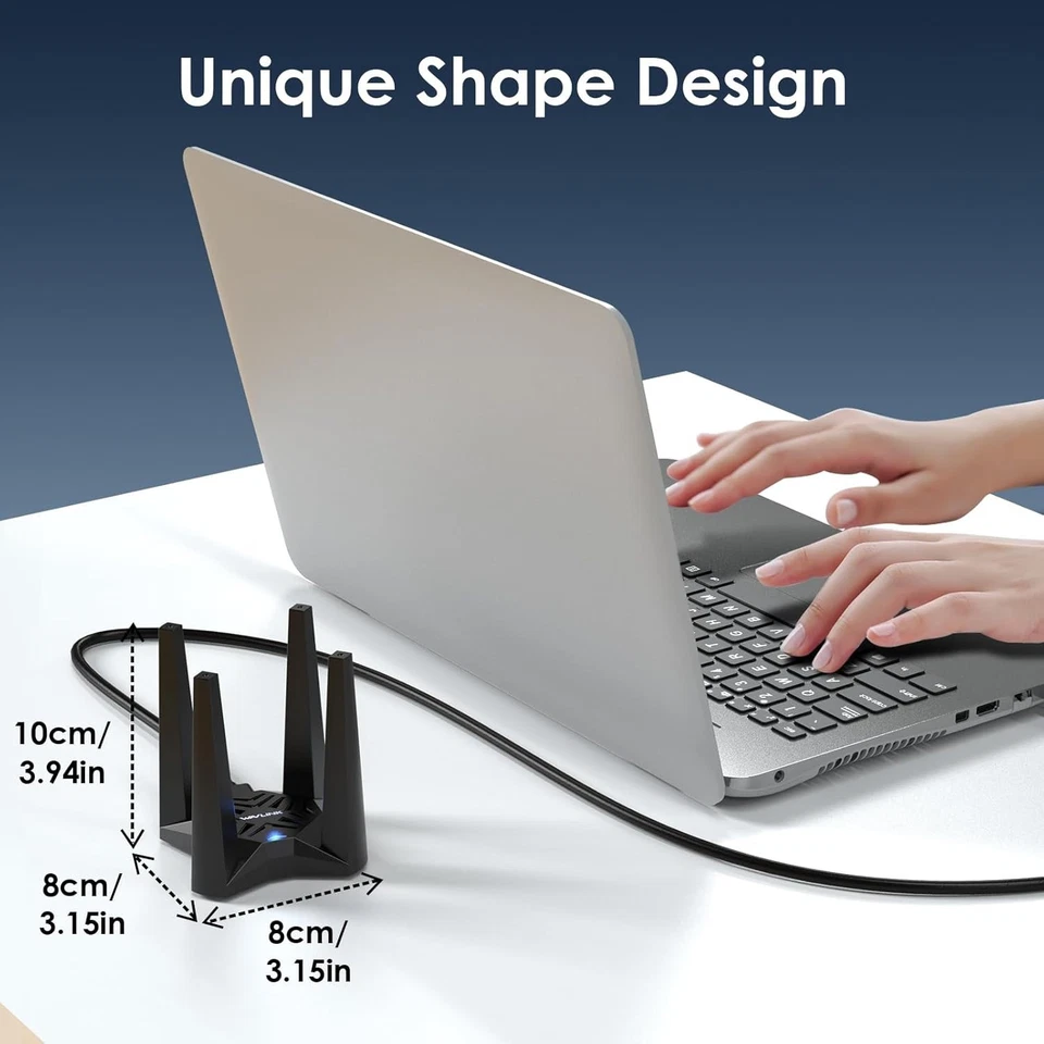 New - WAVLINK WiFi 6E USB Adapter for Desktop PC, AX5400 WiFi Adapter - Image 2 of 4