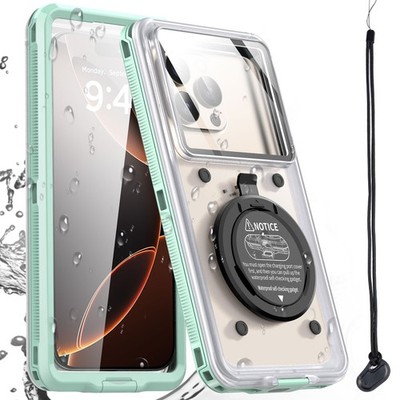 Self-Check Waterproof Diving Stand Case Cover for iPhone 17 16 15 14 Pro Max 17e
