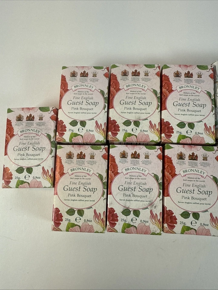 Jabón inglés fino vintage Bronnley para invitados ~ 15 barras nuevas ~ floral ~ 0,90 oz. ~ 25g Foto 2 de 4
