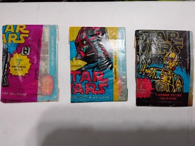 STAR WARS 1977 MEXICO 3 SEALED 2 CARD PACKS VG $200 SET 2x3 HTF RARE BOX NFS