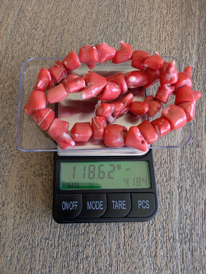 Vintage Natural Mediterranean Red Branch Coral Strand 118g Untreated Genuine - Image 3 of 4