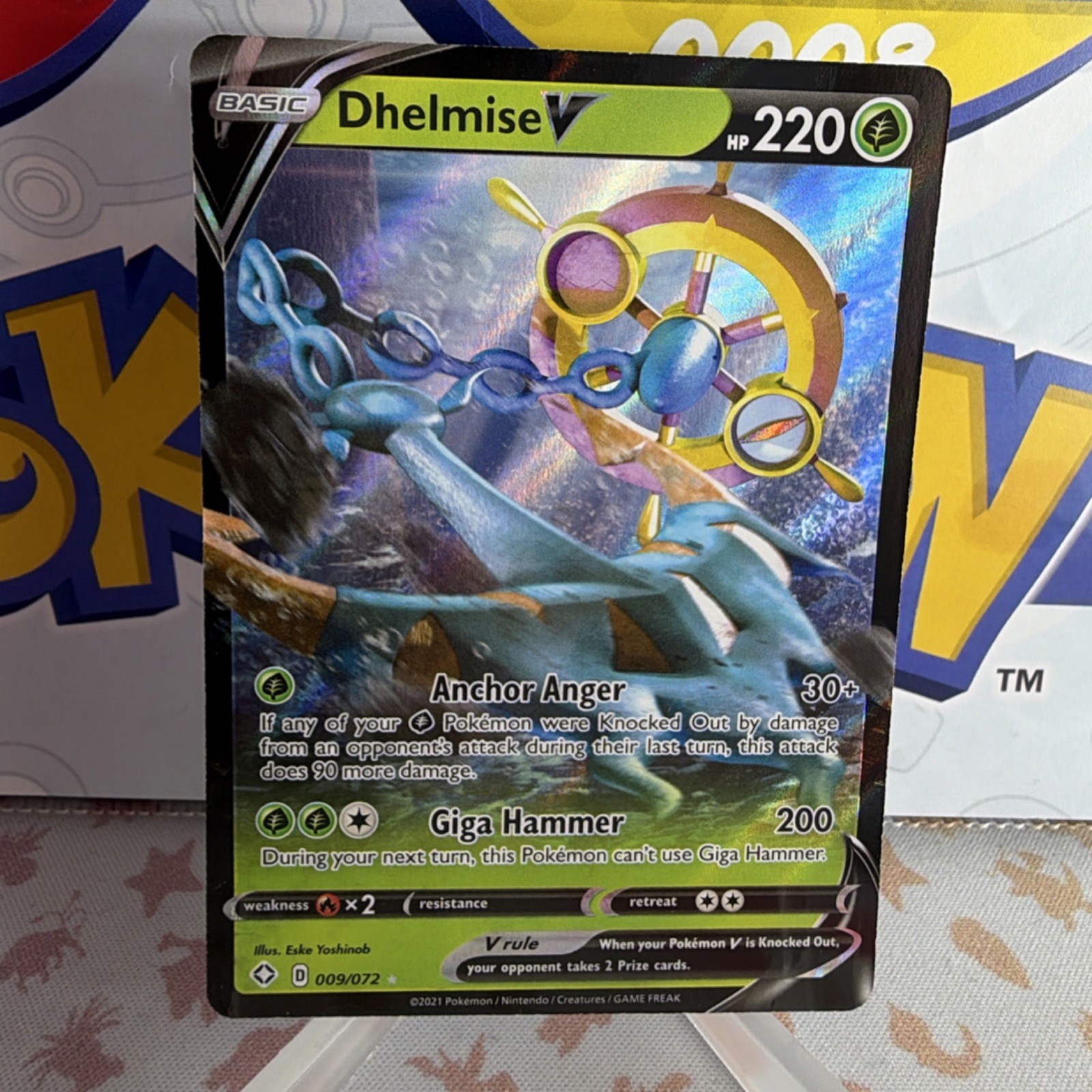 Pokémon Dhelmise V 009/072 Swsh01 Ultra Rare Holo 220 HP