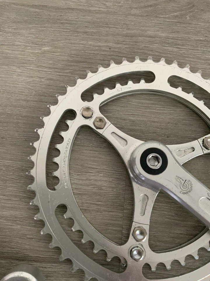 JUEGO DE BIELAS CAMPAGNOLO GRAN SPORT 3 BRAZOS DOBLE 52-42 DIENTES 170 MM LONGITUD BRAZO Foto 2 de 4