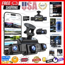 360 View 4 Channel Dash Cam Front and Rear Left Right Inside Camera for Cars,...
