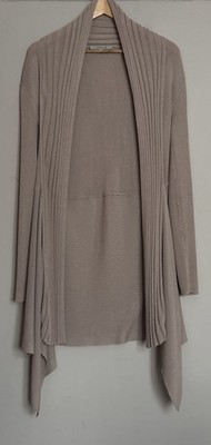 Chesca offene Wasserfall Strickjacke Longline Feinstrick Gr. 14