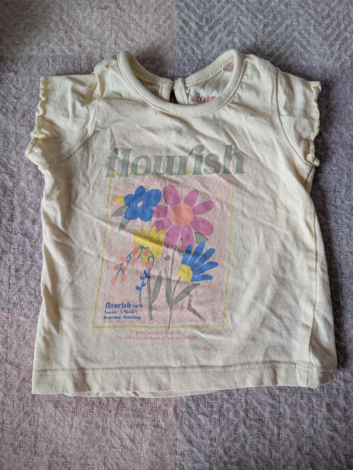Light Yellow Girls Floral Summer Top Age 0-3 Months Perfect For Summer Months