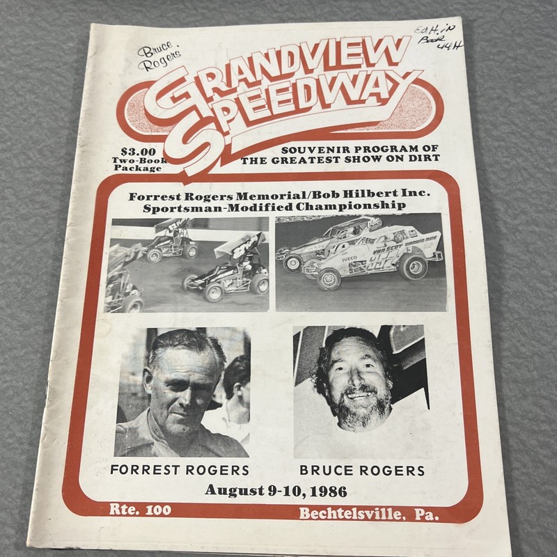 Vintage Grandview Speedway (PA) Official Souveinir Program - August 9-10, 1986