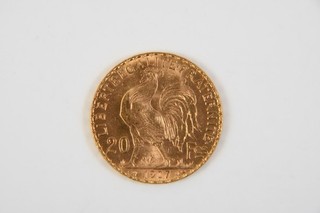 N98L04 Gold 900 Coin 20 Francs 1907 France