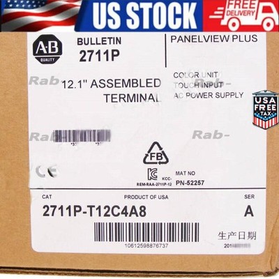 AB 2711P-T12C4A8 New Film HMI PanelView Plus6 1250 Touch Color 12.1'' US Free Tax