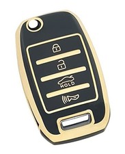 Key Fob Cover Case Fit for Kia Sorento Rio Soul Forte Optima Carens Black